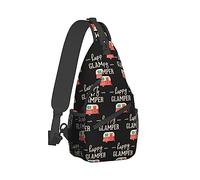 Ahdyr Uomo Donna Sling Shoulder Backpack Packable Handy Chest Day Bag Happy Camp Happy Camper Truck Art Multiuso Antifurto Daypack Tactical Satchel con tracolla regolabile