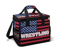 Ahdyr Wrestling USA Flag Cooler Box Borsa isolata a tenuta stagna Borsa a tracolla portatile per il pranzo di raffreddamento per picnic Beach Work Travel 15.4"x12"