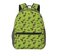 Ahdyr Zainetto in poliestere resistente per escursionismo Lavoro in esecuzione Borsa a tracolla multiuso antifurto di grande capacità, Kiwi Birds And Kiwi Fruits Art Travel e Zaino sportivo