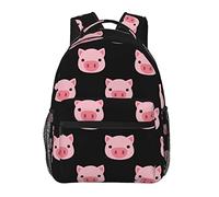 Ahdyr Zaini leggeri per arrampicata all'aperto Camminare Ciclismo Borsa da trasporto multiuso antifurto di grande capacità, divertente zaino da campeggio all'aperto con faccia di maiale rosa