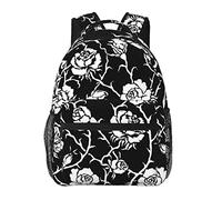 Ahdyr Zaini leggeri per arrampicata all'aperto Camminare Ciclismo Borsa da trasporto multiuso antifurto di grande capacità, zaino da campeggio all'aperto con motivo a rose nere