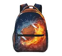 Ahdyr Zaini per arte del calcio con fiamma d'acqua Borsa a tracolla antifurto multiuso leggera Borsa per computer aziendale di grande capacità con cerniere lisce