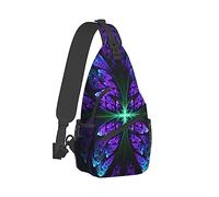 Ahdyr Zaino a casual, borsa, Borsa sul petto con arte foglia blu magico, borsa da trasporto, viaggio a per uomo/donna