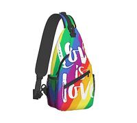 Ahdyr Zaino a per Uomo Donna Antifurto Zaino da Viaggio Multiuso Borsa da Campeggio all'Aperto per Attrezzi, Lgbt Pride Rainbow Flag Colorful Love Is Love Art Crossbody Daypacks Shoulder Pa