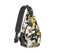 Ahdyr Zaino a per uomo e donna per sport all'aria aperta viaggio Zaino tattico multiuso antifurto, modello di fiore di giglio bianco Borsa pratica zaino