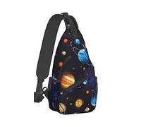 Ahdyr Zaino a tracolla casual, zaino in spalla, Universo Pianeta Luna Sole Terra Art Borsa a tracolla sul petto, Custodia per fotocamera, Borsa da viaggio a tracolla per uomo Donna
