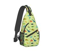 Ahdyr Zaino a tracolla da uomo Borsa a tracolla pieghevole a tracolla a portata di mano Borsa a tracolla con zaino antifurto con motivo a dinosauro divertente con tracolla regolabile