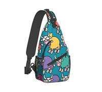 Ahdyr Zaino a tracolla da viaggio Zaino da escursionismo Borsa a tracolla in corda Stupid-Funny-Cow-Rainbow