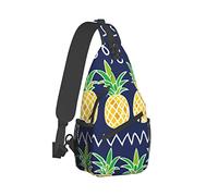 Ahdyr Zaino a tracolla da viaggio Zaino da escursionismo Daypack Borsa a tracolla in corda con motivo pino blu scuro