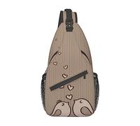 Ahdyr Zaino a tracolla Love Birdie Stripe, borsa a tracolla leggera a tracolla per donna uomo, zainetto casual per esterni