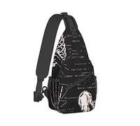 Ahdyr Zaino a tracolla per uomo donna multiuso antifurto sport all'aria aperta zainetto borsa da viaggio borsa tattica, teschio scheletro scuro anatomia nero art zaino a tracolla