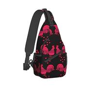 Ahdyr Zaino a tracolla per uomo e donna Sport all'aria aperta Zaino da viaggio Borsa da viaggio antifurto Cartella tattica multiuso, Gallo Gallo Pollo Cuore d'amore Floreale Rosa Pratica borsa sul