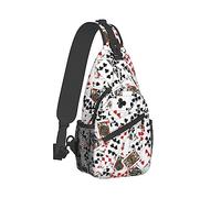 Ahdyr Zaino a tracolla per uomo e donna Un sacco di carte da poker Arte Sport all'aria aperta Daypack Borsa da viaggio Borse multiuso antifurto, Borsa a tracolla resistente