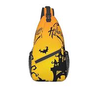 Ahdyr Zaino a tracolla Pumpkin Bat House, borsa a tracolla leggera a tracolla per donna uomo, zainetto casual per esterni