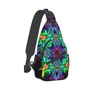 Ahdyr Zaino a tracolla ultraleggero Borsa da giorno sul petto Zaino multiuso antifurto per ciclismo Escursionismo Campeggio Viaggi all'aperto, Tie Dye Classico Caleidoscopio Arte Borsa a tracol