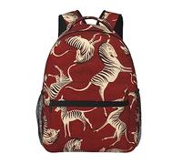 Ahdyr Zaino antifurto multiuso grande capacità Carry On Bag Red Zebra Camping Outdoor Backpack con tasche laterali