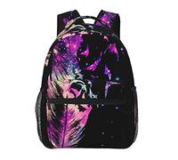 Ahdyr Zaino antifurto multiuso grande capacità Carry On Bag Sparkle Feather Galaxy Art Zaino da campeggio all'aperto con tasche laterali