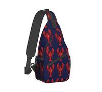 Ahdyr Zaino da viaggio per uomo e donna Borsa da campeggio all'aperto, zaino a tracolla Art aragosta rossa Zaino per bicicletta Sport Escursionismo Viaggio Campeggio Bookbag compatto