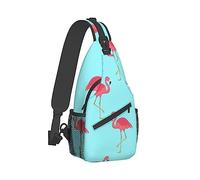 Ahdyr Zaino da viaggio per uomo e donna, zainetto da viaggio, fenicottero, motivo floreale, blu cielo, borsa a tracolla, per viaggi all'aperto, escursionismo, zaino compatto per attrezzi
