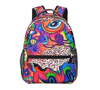 Ahdyr Zaino Daypack in poliestere resistente per viaggi sportivi Corsa Borsa da trasporto multiuso antifurto di grande capacità, Zaino per laptop Book Bag Paintng Octopus con graffiti astratti