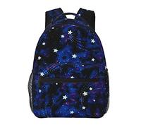 Ahdyr Zaino Daypack in poliestere resistente per viaggi sportivi Corsa Borsa da trasporto multiuso antifurto di grande capacità, Galaxy Stars Magic Glow In The Dark Art Laptop Book Bag Zaino