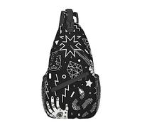 Ahdyr Zaino Eyes Moon Skull Cat Bat Snake Sling, borsa a tracolla leggera per donna uomo, zainetto casual per esterno