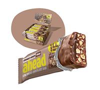 AHEAD Barrette Keto Vegane - 16 x 35g - Crunchy Nougat- Barrette senza zucchero - solo 5g di carboidrati netti per barretta chetogenica - keto bar con cioccolato senza zucchero