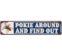 Ahee Cartello in legno divertente Tarantula Spider Keeper Room Sign - Pokie Around and find Out - Regalo per gli amanti della tarantola - Targa in legno con scritta "Poecilotheria Tarantula " 10,2 x