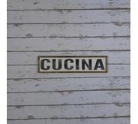 AHEE Targa da cucina in latta rustica, stile vintage, 10 x 40 cm, adatta per pareti, porte e uso esterno, facile da appendere, garanzia di rimborso