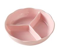 AHEHLH Piatto diviso per adulti, vassoio riutilizzabile in ceramica con 3 scomparti, adatto per microonde e lavastoviglie, vassoio di controllo porzioni da 8 pollici.