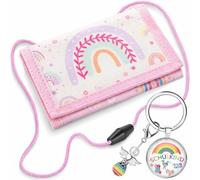 AHEJIOO Set regalo per la scuola, per ragazze, con portachiavi, grazioso design arcobaleno, per l'inizio della scuola, per la scuola, per la scuola, per la vita quotidiana