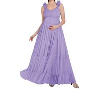 AHERKLL Abito premaman in tulle gonfio per servizio fotografico con cinghie 3D Lingerie Baby Shower gravidanza fotografia medicazione HAH058, Lavanda, 44