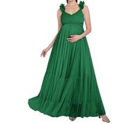 AHERKLL Abito premaman in tulle gonfio per servizio fotografico con cinghie 3D Lingerie Baby Shower gravidanza fotografia medicazione HAH058, Verde smeraldo, 40