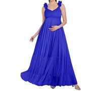 AHERKLL Abito premaman in tulle gonfio per servizio fotografico con cinghie 3D Lingerie Baby Shower gravidanza fotografia medicazione HAH058, Blu reale, 44