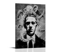 AHEUWAEBE H. P. Lovecraft - Poster su tela, decorazione artistica da parete per soggiorno, 20 x 30 cm, con cornice