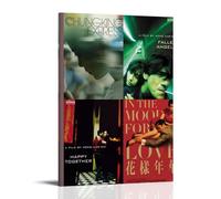 AHEUWAEBE Poster di Wong Kar Wai Four Classic Movie su tela, decorazione artistica da parete per soggiorno, 20 x 30 cm, con cornice