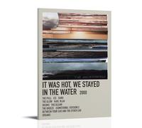 AHEUWAEBE Poster su tela con immagine di The Microphones It Was Hot, We Stayed In The Water - Poster artistico da parete per soggiorno, 50 x 75 cm, con cornice