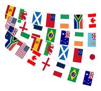 AhfuLife 1 bandierine da donna del campionato di rugby per decorazioni della Coppa del Mondo 2025, 6 m di lunghezza, 16 bandierine in tessuto su entrambi i lati, per giardino, strada, casa, bar, club