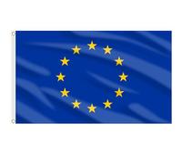 AhfuLife 1 Pcs Bandiera dell'Unione Europea, Bandiera Europa 1.5 x 0.9 m, Grande Bandiera UE per Decorazioni per Feste di Calcio Europeo, Festival, Doppio Lato con Occhielli in Ottone