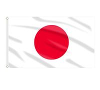 AhfuLife 1 Pcs Bandiera Giappone, 150×90cm - Doppio Lato con Occhielli in Ottone, per Feste Nazionali e Attività Sportive