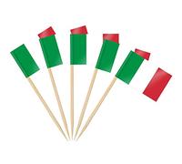 AhfuLife 100/200 bandierine per stuzzicadenti italiane, decorazioni olimpiche, bastoncini per cocktail con bandiera italiana, per sandwich, cibo, cupcake, decorazioni per la tavola, per la Coppa del