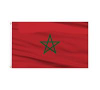 AhfuLife 1pcs Bandiera Marocco, 150×90 cm Bandiera Marocco, Doppio Lato con Occhielli in Ottone, per Coppa del Mondo, Campionato Europeo, Eventi di Calcio, Giardini Esterni e Festa