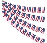 AhfuLife 2 Pezzi America Bandiera Bunting 30pcs Bandiere, 14× 21 cm-10m Doppio Lato Rettangolare America Banner Tessuto per Coppa del Mondo, Calcio Casa, Giardino, Festa e Partito