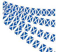 AhfuLife 2 Pezzi Scozia Bandiera Bunting 30pcs Bandiere, 14×21 cm-10m Doppio Lato Rettangolare Tessuto Scozia Bunting per Coppa del Mondo, Decorazioni Calcio, Casa Giardino Festa Partito