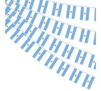 AhfuLife 4 Pcs Bandierine dell'Argentina per Decorazioni per Feste, 30 Bandierine dell'Argentina, in Tessuto, Double Face, per Feste Nazionali e Fan del Calcio (Argentina, 4 pezzi)