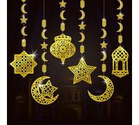 AhfuLife 6 pcs Eid Ramadan Mubarak Decorazione, Ghirlanda Pois Luna di Venere Appesa - Eid Decorazione per la Casa, Umrah Mubarak Festa Decorazioni per il Soffitto Ramadan (6 Pcs)