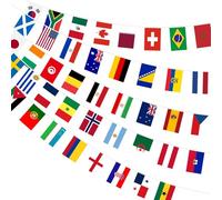 AhfuLife 8 Pezzi Bandierine Coppa del Mondo 2026, 20×28 cm-21m, 48 Paesi Bandiere del Mondo Include Bosnia ed Erzegovina, Repubblica Ceca e Svezia, Striscioni Decor per Mondiali, Eventi Calcio, Festa