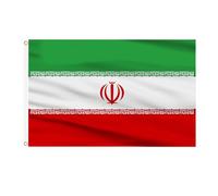 AhfuLife Bandiera dell’Iran, 1,5 x 0,9 m, per decorazioni per feste, 4 pezzi, grande, in poliestere, bifacciale, con occhielli in ottone, per la Coppa del Mondo di calcio, festa nazionale, giardino