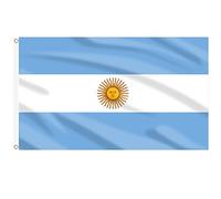AhfuLife Bandiera dell'Argentina, 1,5 x 0,9 m, per decorazioni per feste, 4 pezzi, bandiera dell'Argentina su entrambi i lati, con occhielli in ottone, per la Coppa del Mondo di calcio, Giornata