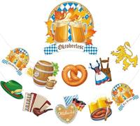 AhfuLife Oktoberfest Bavarese Ghirlanda di Carta, 4 Pezzi Oktoberfest Bavarese Striscione Riutilizzabile per la Decorazione Della Festa Della Birra Giardino Carnevale Appendere o Visualizzare